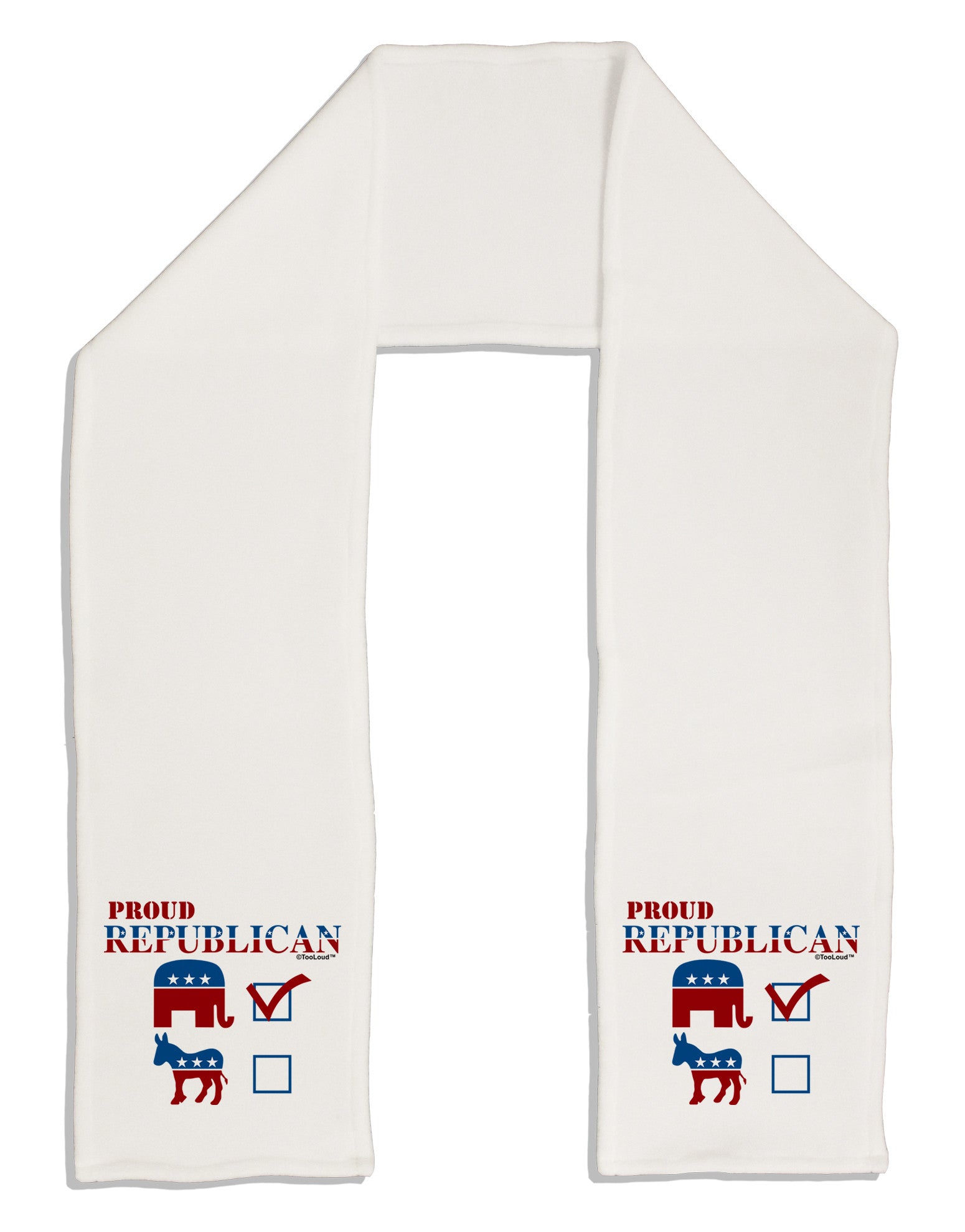 Proud Republican Checkmark Adult Fleece 64&#x22; Scarf-TooLoud-White-One-Size-Adult-Davson Sales