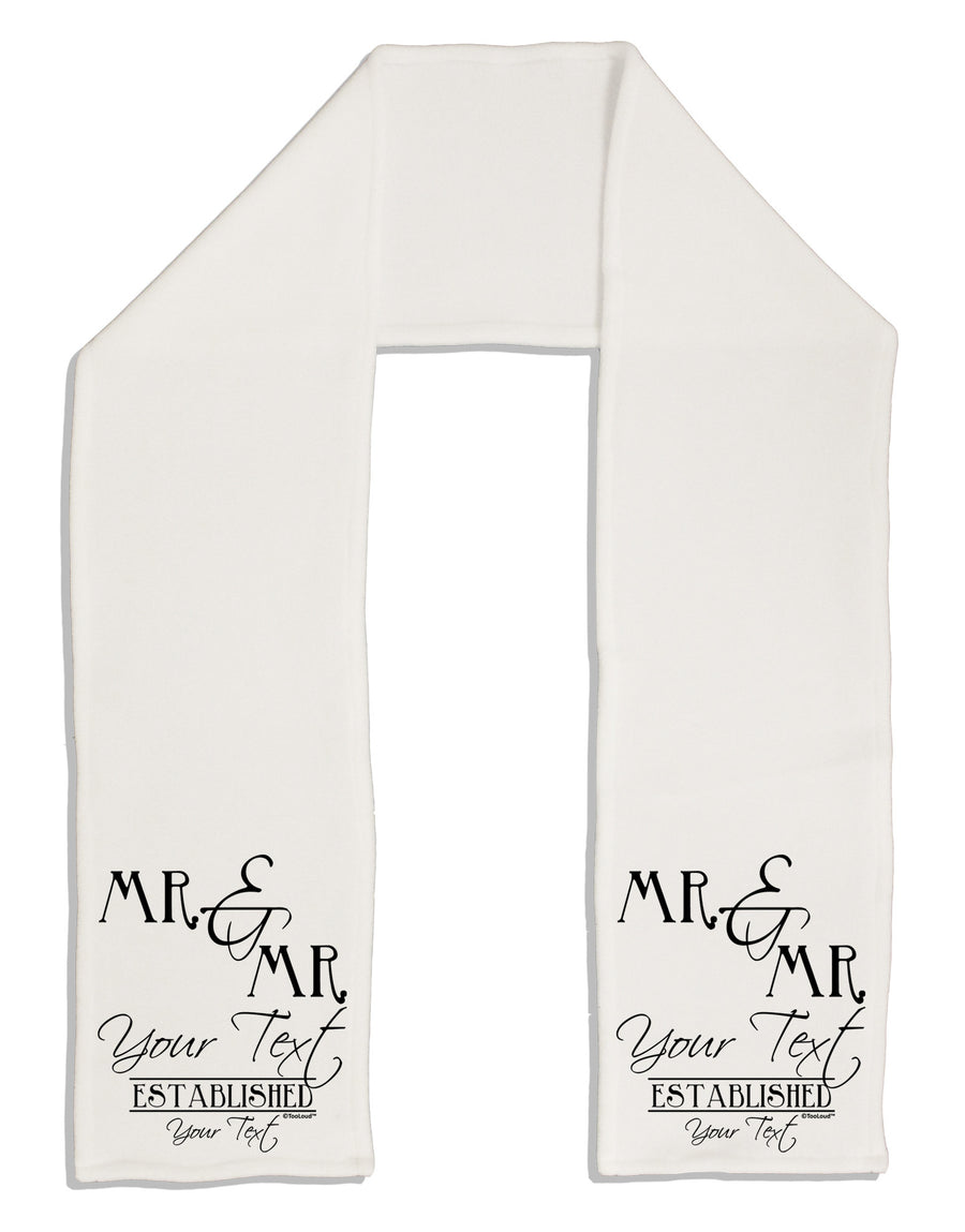 Personalized Mr and Mr -Name- Established -Date- Design Adult Fleece 64&#x22; Scarf-TooLoud-White-One-Size-Adult-Davson Sales