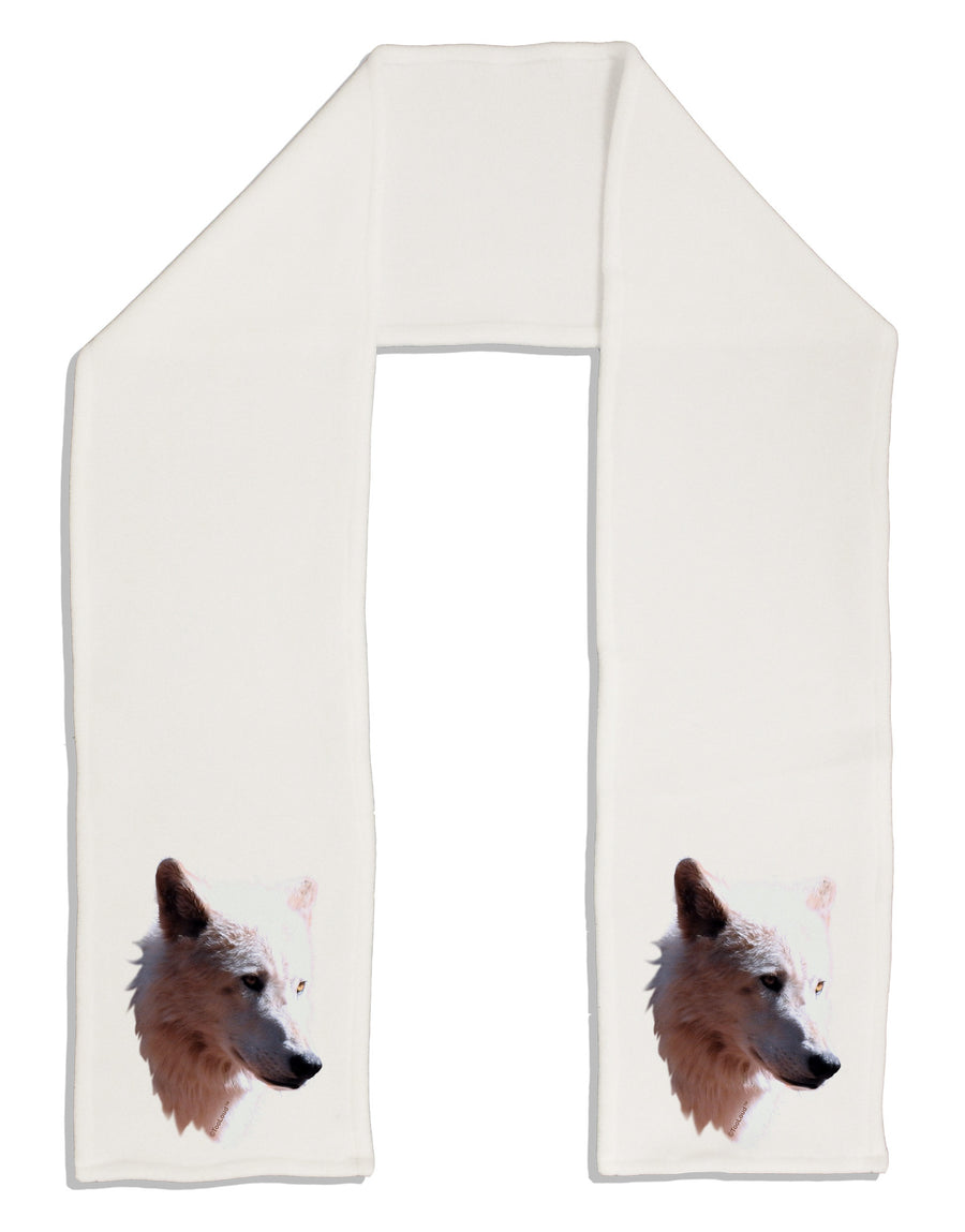 Magnificent White Wolf Head Adult Fleece 64&#x22; Scarf-TooLoud-White-One-Size-Adult-Davson Sales