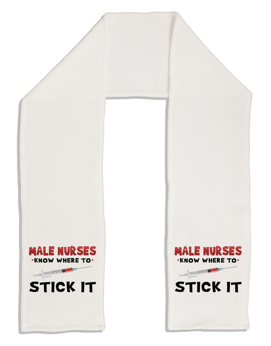 Male Nurses - Stick It Adult Fleece 64" Scarf-TooLoud-White-One-Size-Adult-Davson Sales