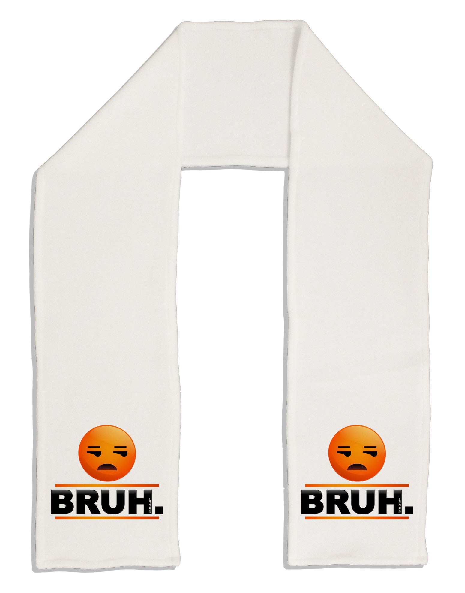 Bruh Emoji Adult Fleece 64&#x22; Scarf-TooLoud-White-One-Size-Adult-Davson Sales
