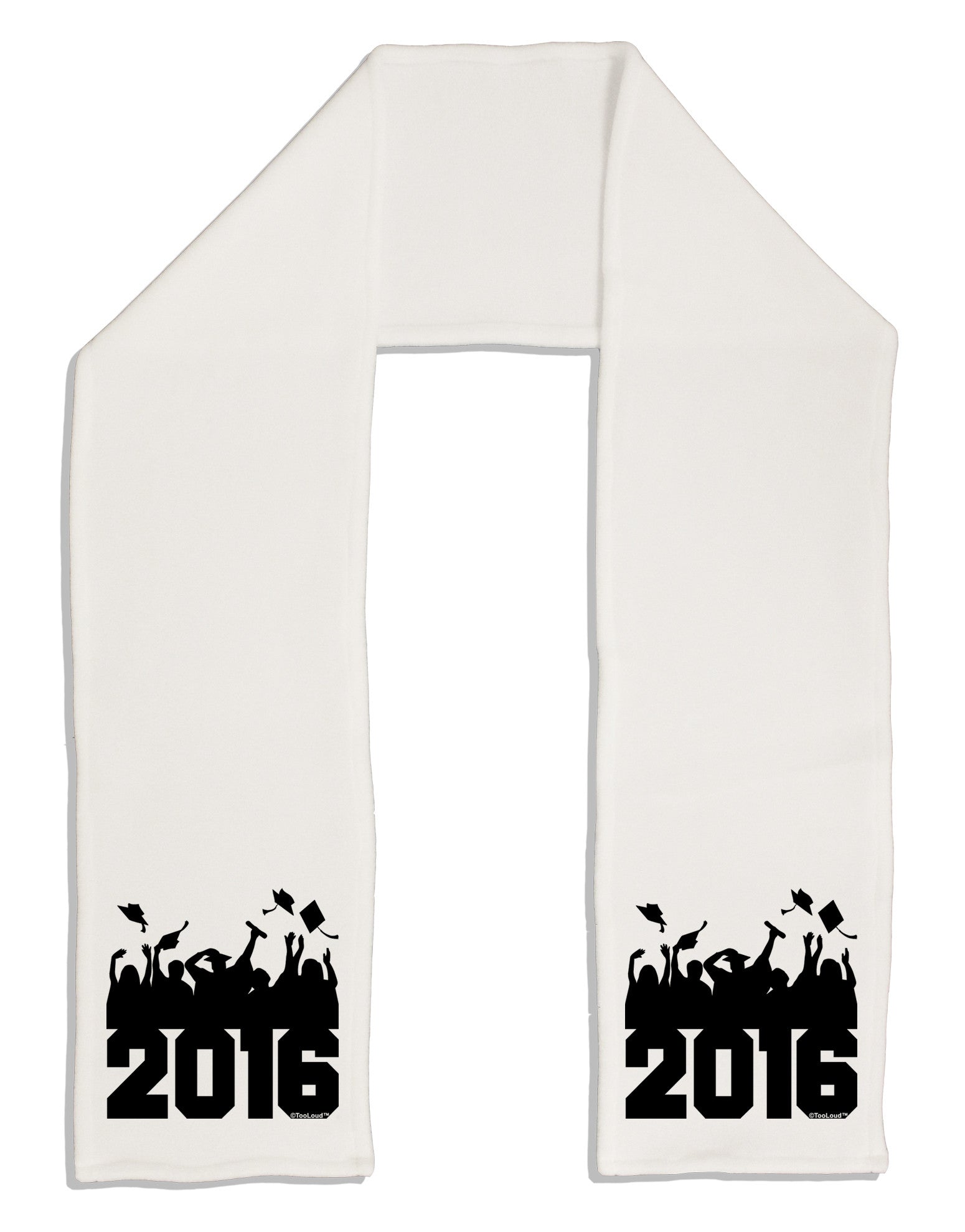 Current Year Graduation BnW Adult Fleece 64&#x22; Scarf-TooLoud-White-One-Size-Adult-Davson Sales
