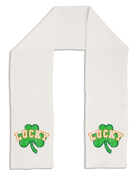 Lucky Shamrock Design Distressed Adult Fleece 64&#x22; Scarf by TooLoud-TooLoud-White-One-Size-Adult-Davson Sales
