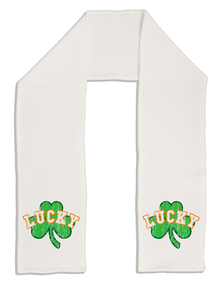 Lucky Shamrock Design Distressed Adult Fleece 64&#x22; Scarf by TooLoud-TooLoud-White-One-Size-Adult-Davson Sales