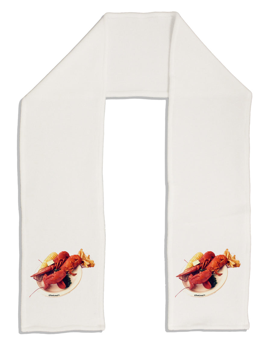 Lobster Plate Adult Fleece 64&#x22; Scarf-TooLoud-White-One-Size-Adult-Davson Sales