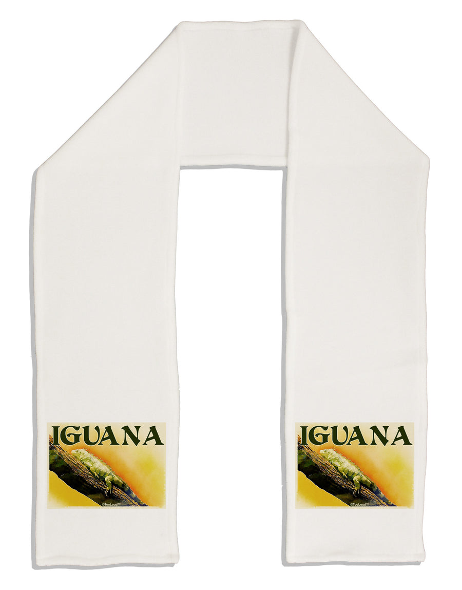 Iguana Watercolor Text Adult Fleece 64&#x22; Scarf-TooLoud-White-One-Size-Adult-Davson Sales