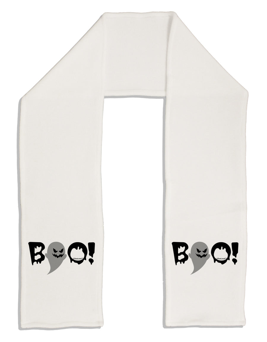 Scary Boo Text Adult Fleece 64&#x22; Scarf-TooLoud-White-One-Size-Adult-Davson Sales