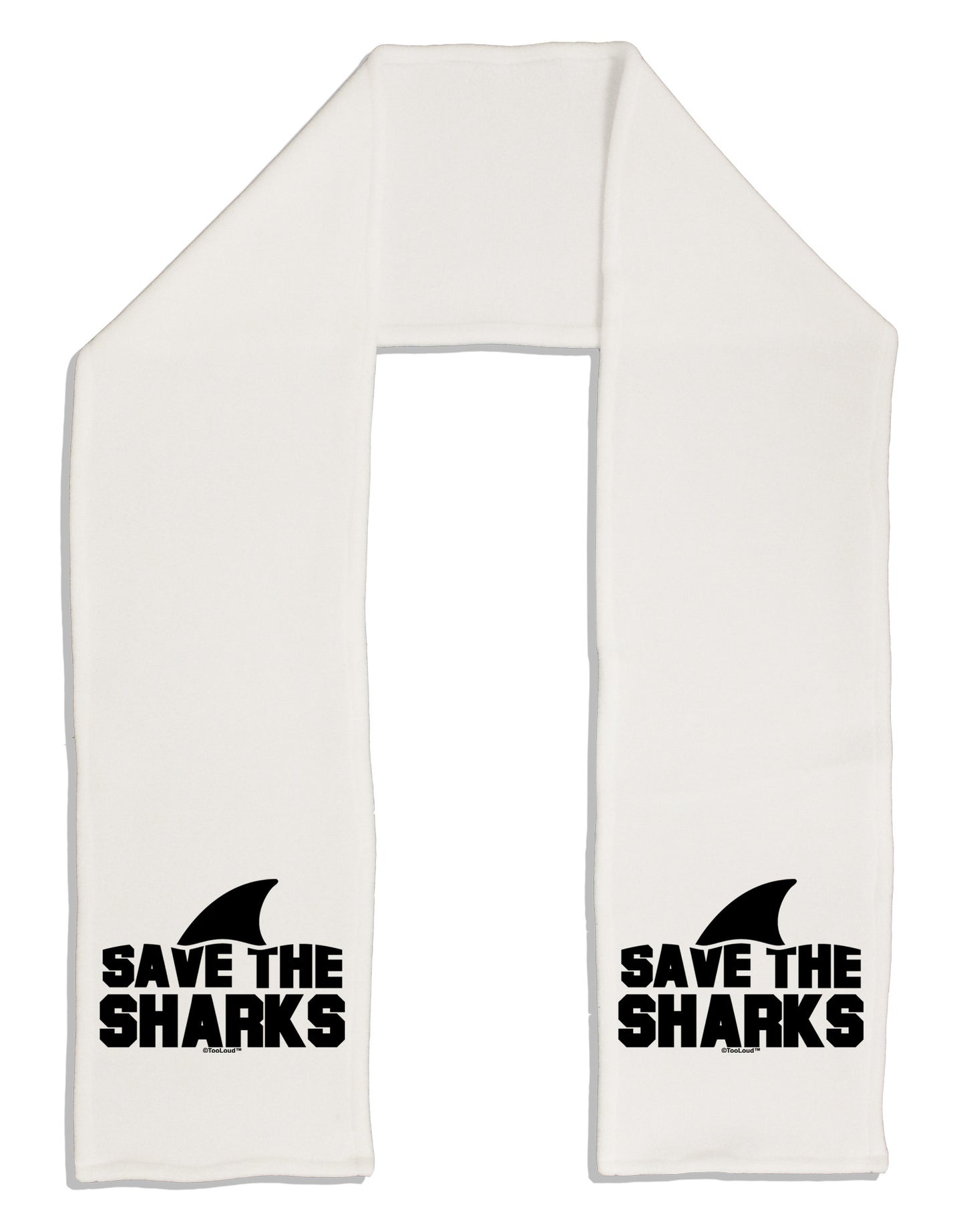 Save The Sharks - Fin Adult Fleece 64&#x22; Scarf-TooLoud-White-One-Size-Adult-Davson Sales