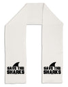 Save The Sharks - Fin Adult Fleece 64&#x22; Scarf-TooLoud-White-One-Size-Adult-Davson Sales