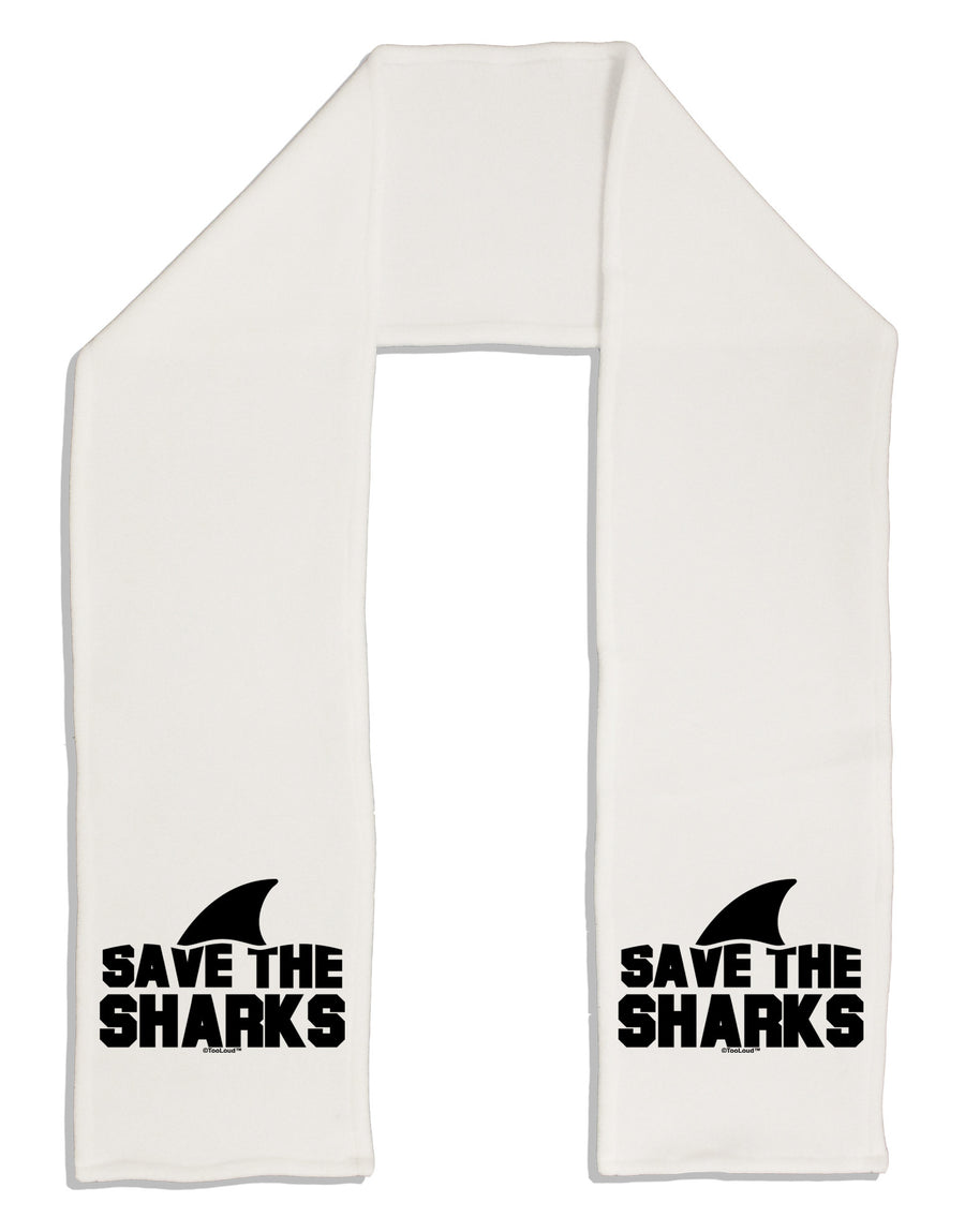 Save The Sharks - Fin Adult Fleece 64&#x22; Scarf-TooLoud-White-One-Size-Adult-Davson Sales