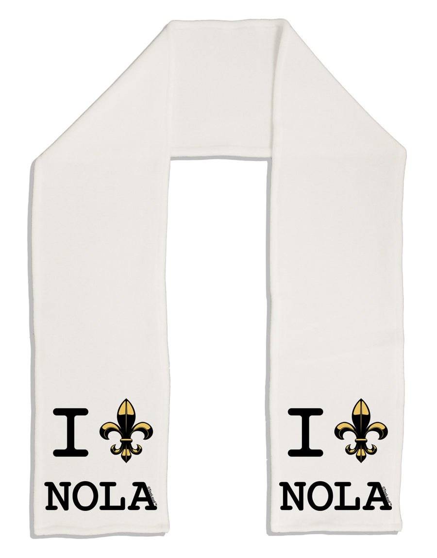 I Love NOLA Fleur de Lis Adult Fleece 64&#x22; Scarf-TooLoud-White-One-Size-Adult-Davson Sales