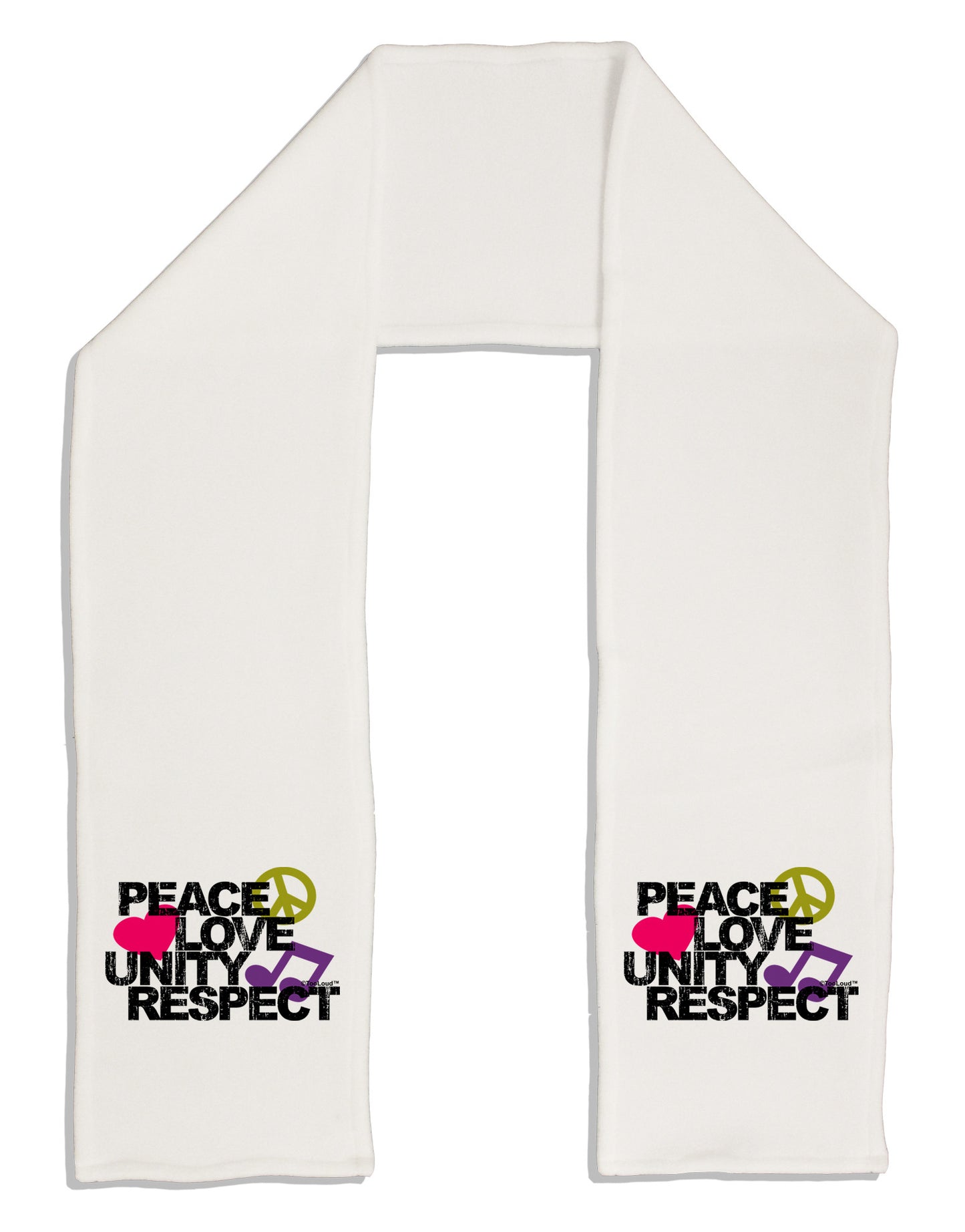 PLUR Distressed Text Adult Fleece 64&#x22; Scarf-TooLoud-White-One-Size-Adult-Davson Sales