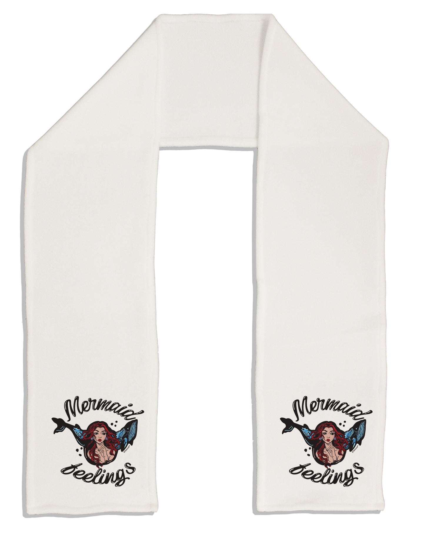 TooLoud Mermaid Feelings Adult Fleece 64 Inch Scarf-Scarves-TooLoud-White-One-Size-Adult-Davson Sales
