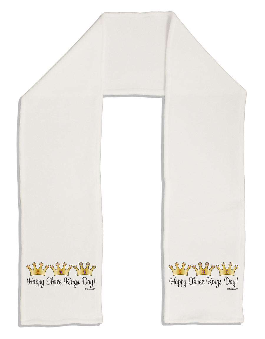 Happy Three Kings Day - 3 Crowns Adult Fleece 64&#x22; Scarf by TooLoud-TooLoud-White-One-Size-Adult-Davson Sales