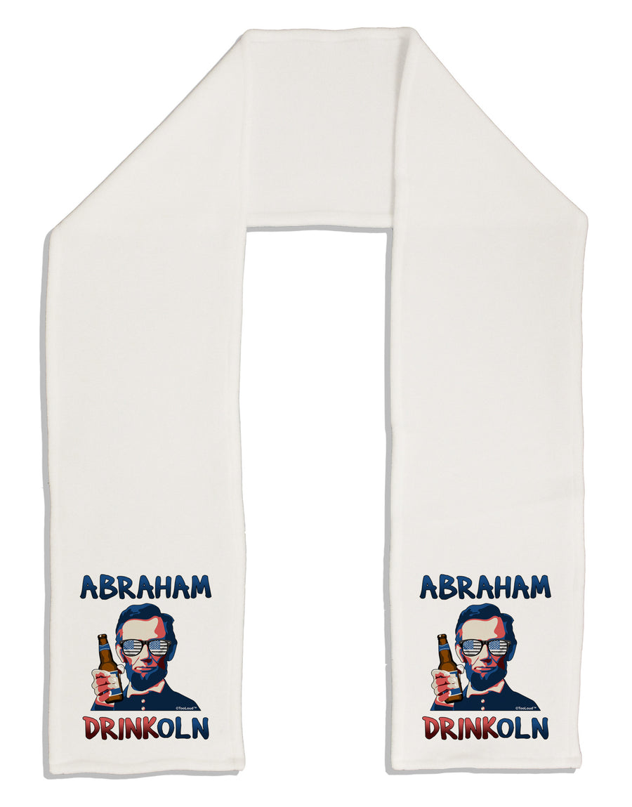 Abraham Drinkoln with Text Adult Fleece 64&#x22; Scarf-TooLoud-White-One-Size-Adult-Davson Sales