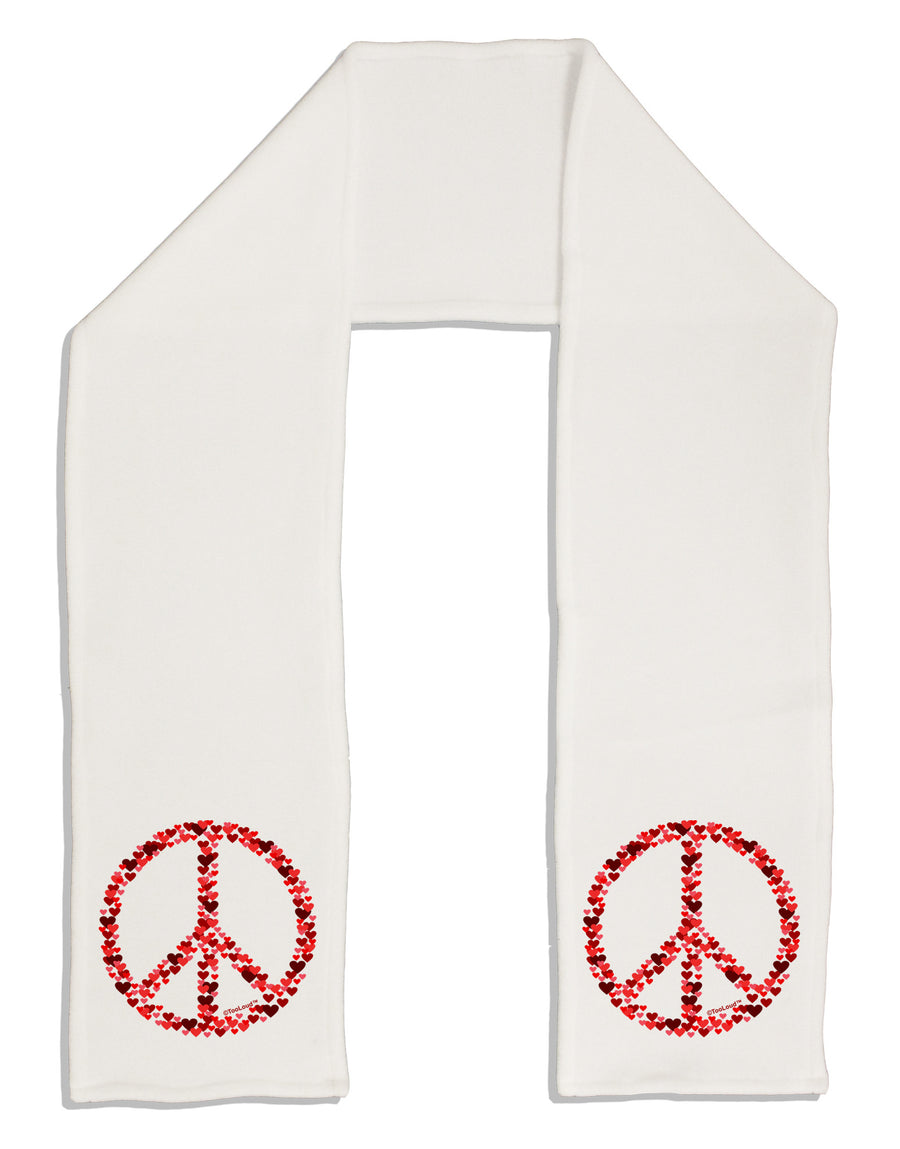 Peace Sign Hearts Red Adult Fleece 64&#x22; Scarf-TooLoud-White-One-Size-Adult-Davson Sales