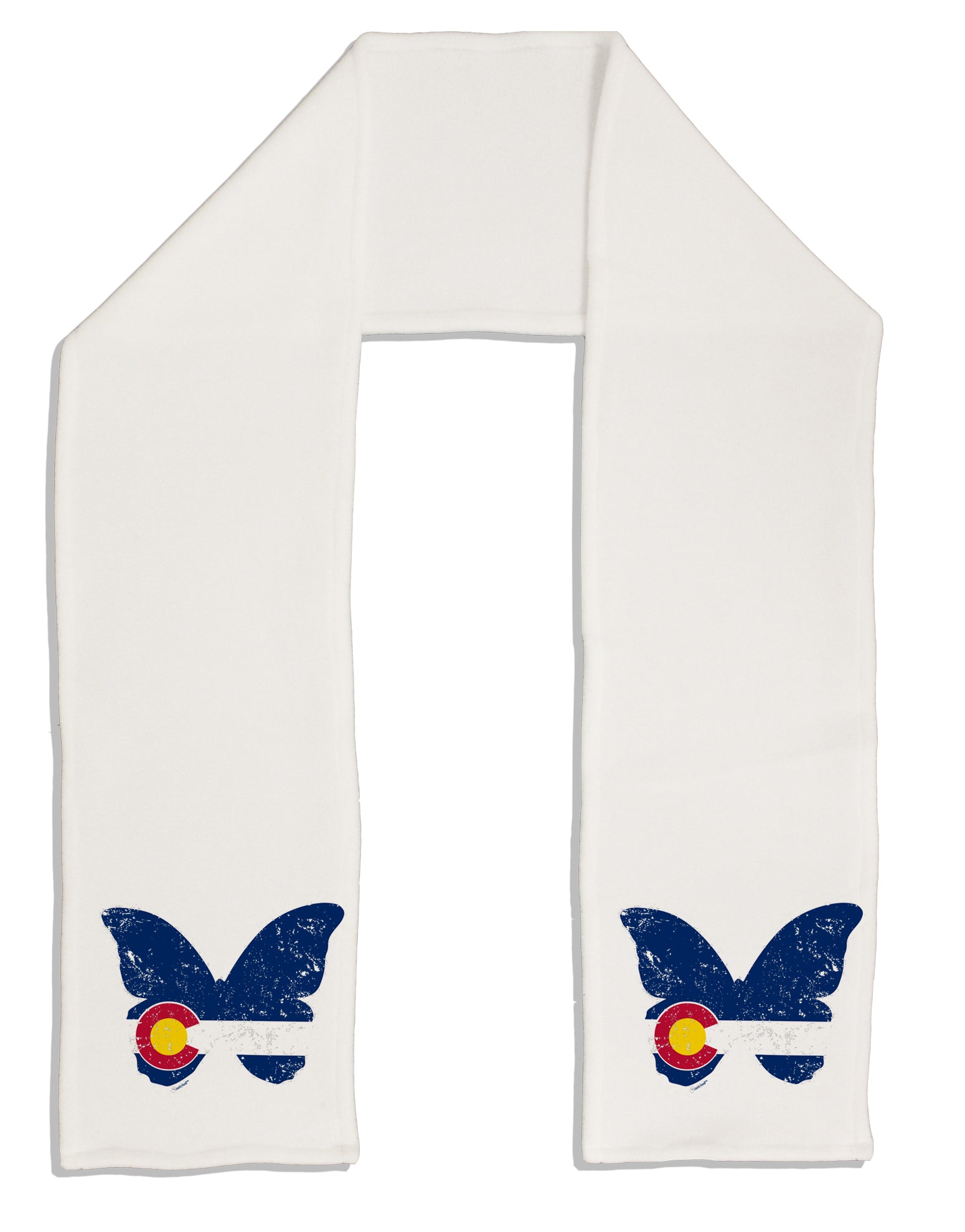 Grunge Colorado Butterfly Flag Adult Fleece 64 Inch Scarf-Scarves-TooLoud-White-One-Size-Adult-Davson Sales