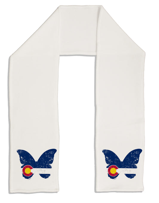 Grunge Colorado Butterfly Flag Adult Fleece 64 Inch Scarf-Scarves-TooLoud-White-One-Size-Adult-Davson Sales