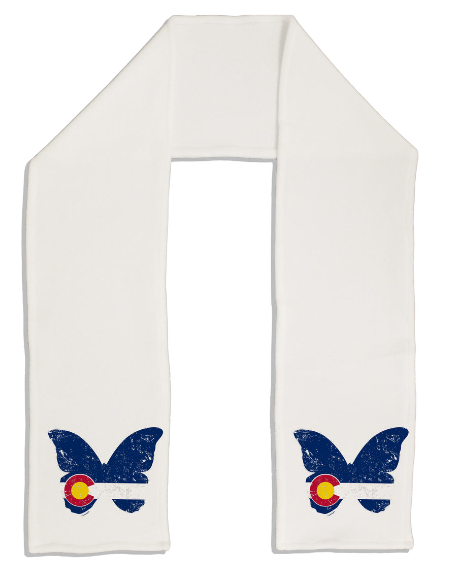 Grunge Colorado Butterfly Flag Adult Fleece 64 Inch Scarf-Scarves-TooLoud-White-One-Size-Adult-Davson Sales