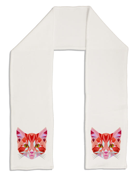 Geometric Kitty Red Adult Fleece 64&#x22; Scarf-TooLoud-White-One-Size-Adult-Davson Sales