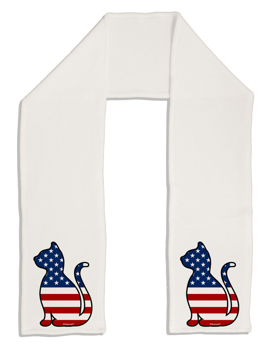 Patriotic Cat Design Adult Fleece 64&#x22; Scarf by TooLoud-TooLoud-White-One-Size-Adult-Davson Sales