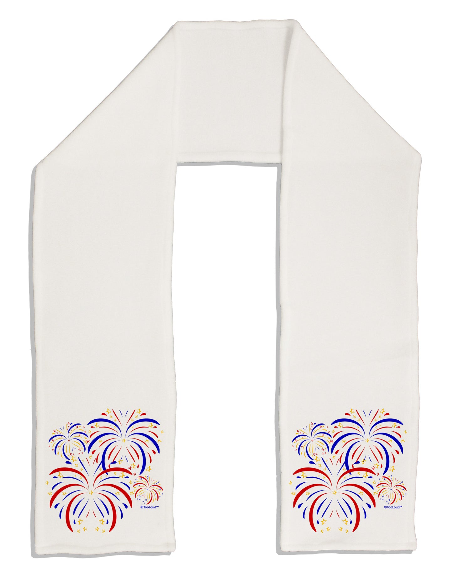 Patriotic Fireworks with Bursting Stars Adult Fleece 64&#x22; Scarf by TooLoud-TooLoud-White-One-Size-Adult-Davson Sales