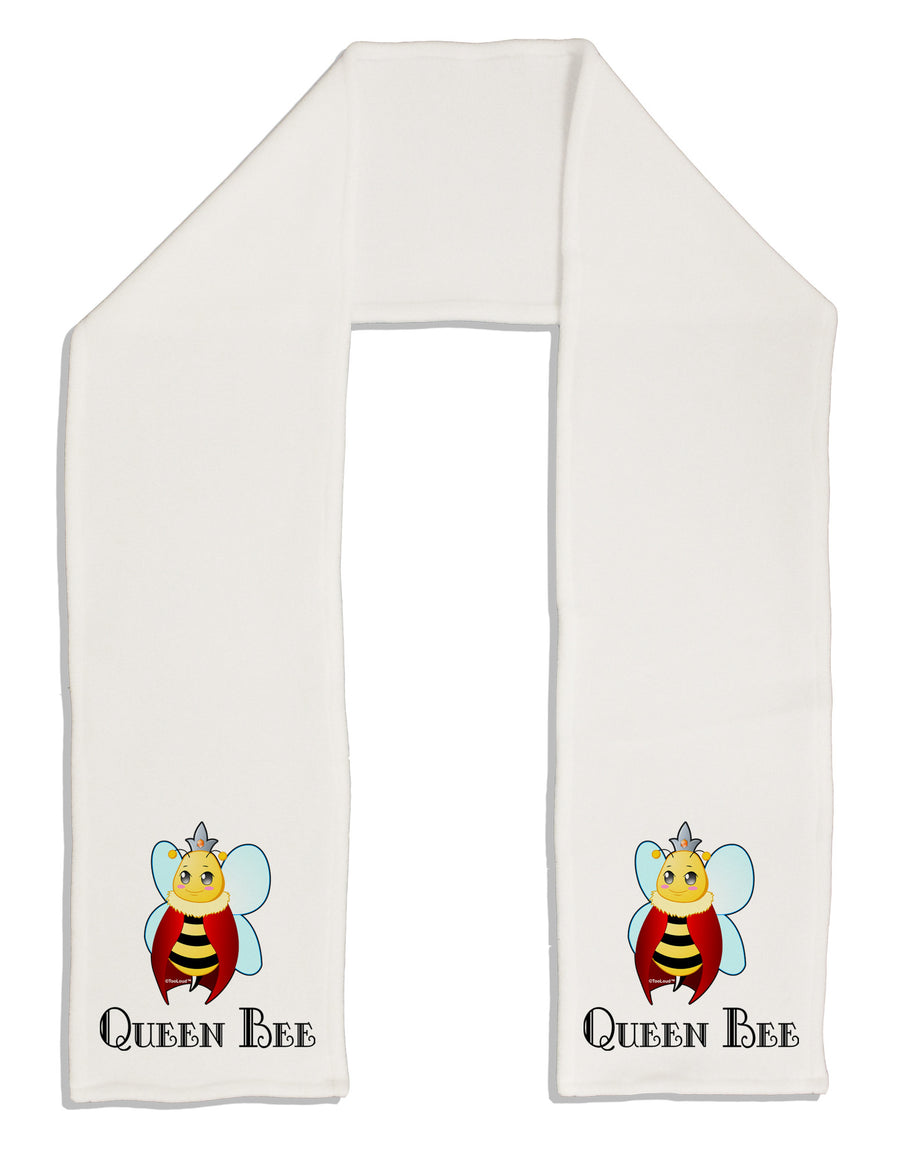 Queen Bee Text Adult Fleece 64" Scarf-TooLoud-White-One-Size-Adult-Davson Sales