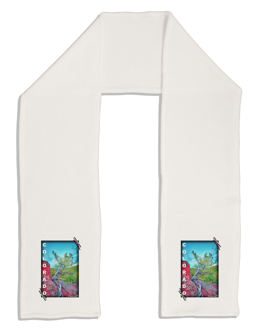 CO Cliffside Tree Text Adult Fleece 64&#x22; Scarf-TooLoud-White-One-Size-Adult-Davson Sales