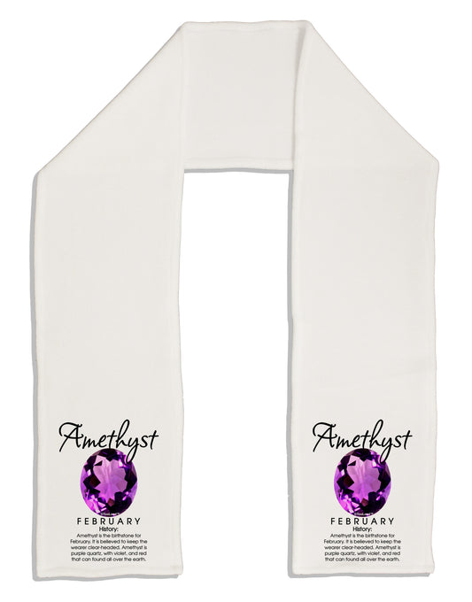Birthstone Amethyst Adult Fleece 64&#x22; Scarf-TooLoud-White-One-Size-Adult-Davson Sales