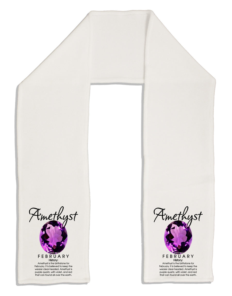 Birthstone Amethyst Adult Fleece 64&#x22; Scarf-TooLoud-White-One-Size-Adult-Davson Sales