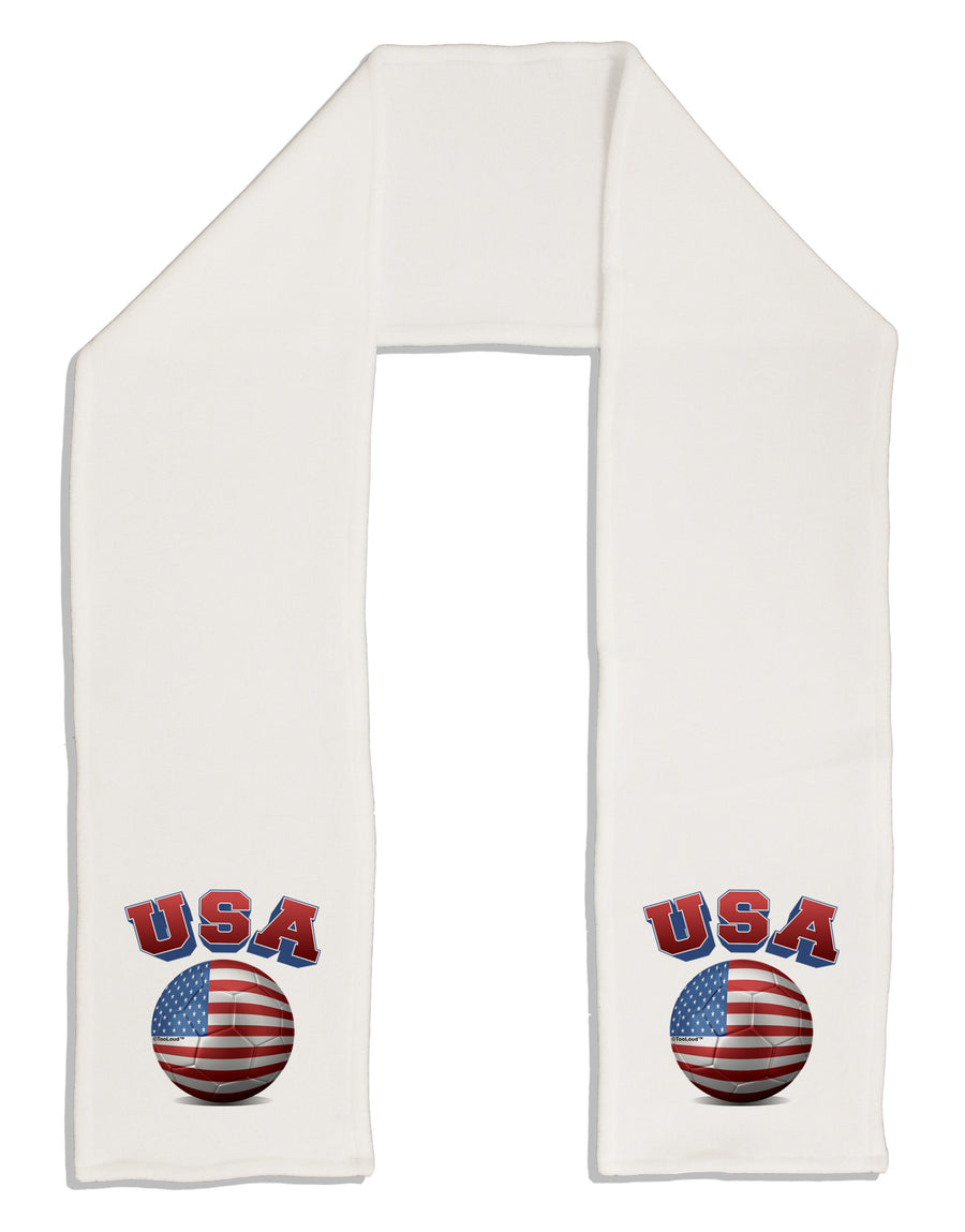 Soccer Ball Flag - USA Adult Fleece 64&#x22; Scarf-TooLoud-White-One-Size-Adult-Davson Sales