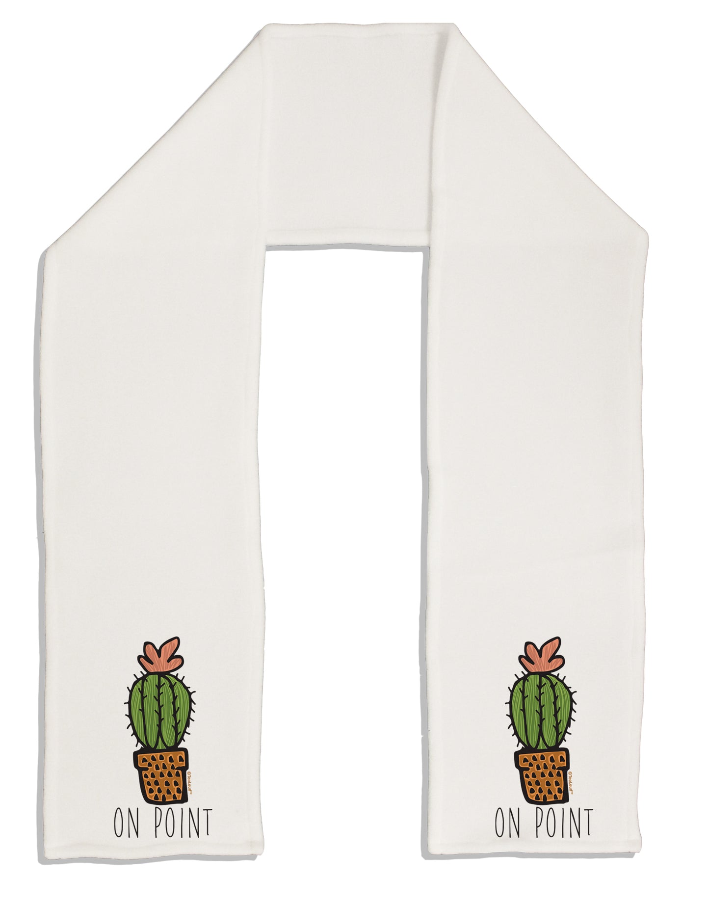 TooLoud On Point Cactus Adult Fleece 64 Inch Scarf-Scarves-TooLoud-White-One-Size-Adult-Davson Sales
