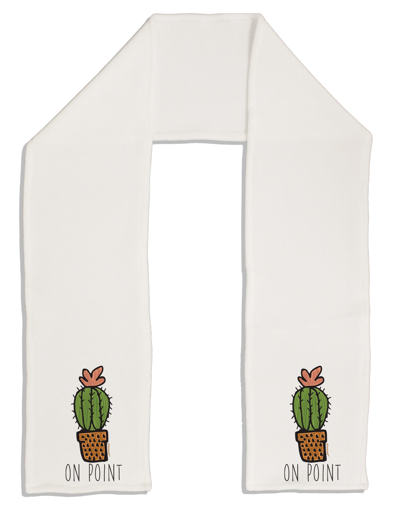 TooLoud On Point Cactus Adult Fleece 64 Inch Scarf-Scarves-TooLoud-White-One-Size-Adult-Davson Sales