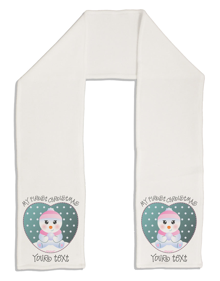 Personalized My First Christmas Snowbaby Girl Adult Fleece 64&#x22; Scarf-TooLoud-White-One-Size-Adult-Davson Sales