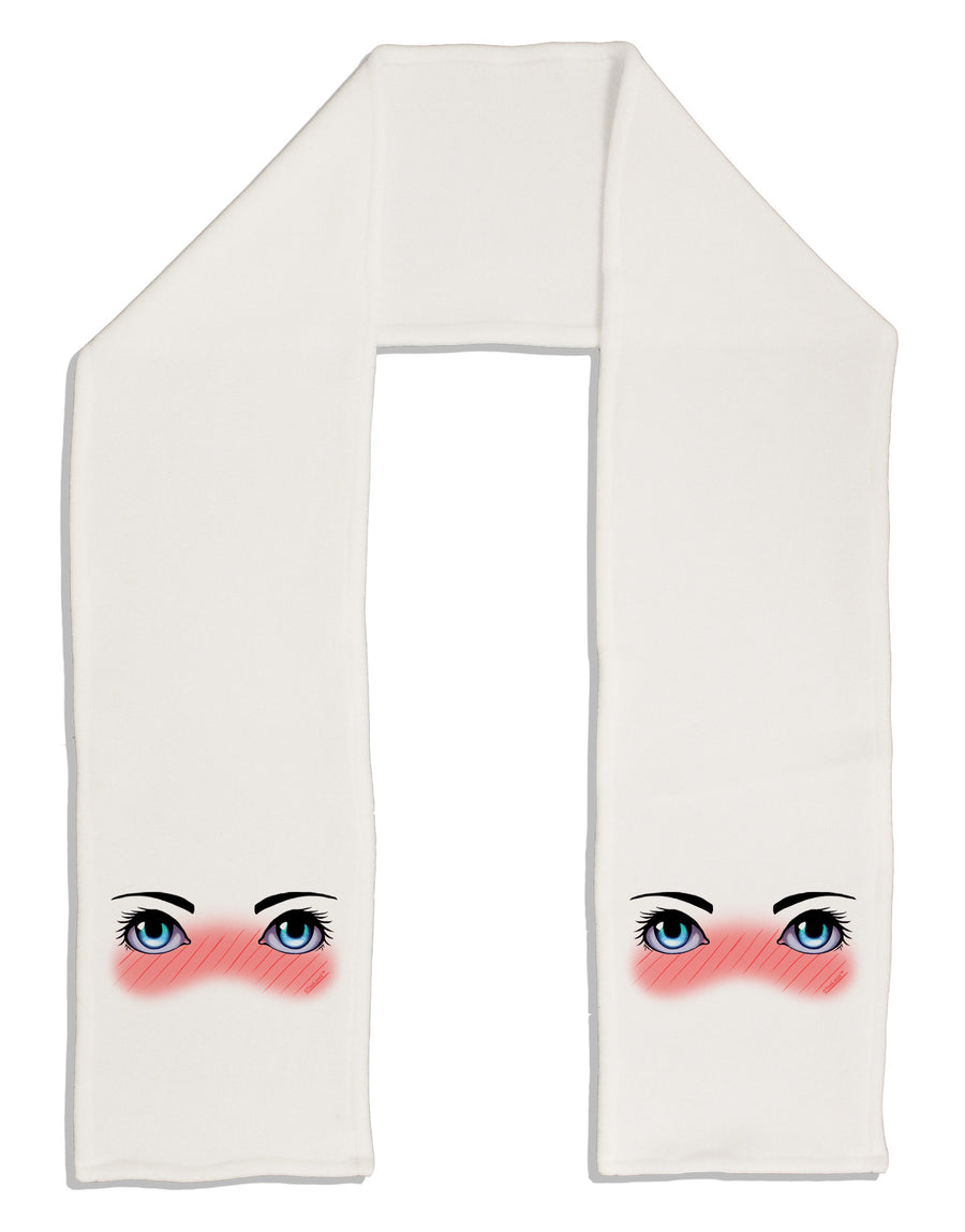 Blushing Anime Eyes Adult Fleece 64&#x22; Scarf-TooLoud-White-One-Size-Adult-Davson Sales