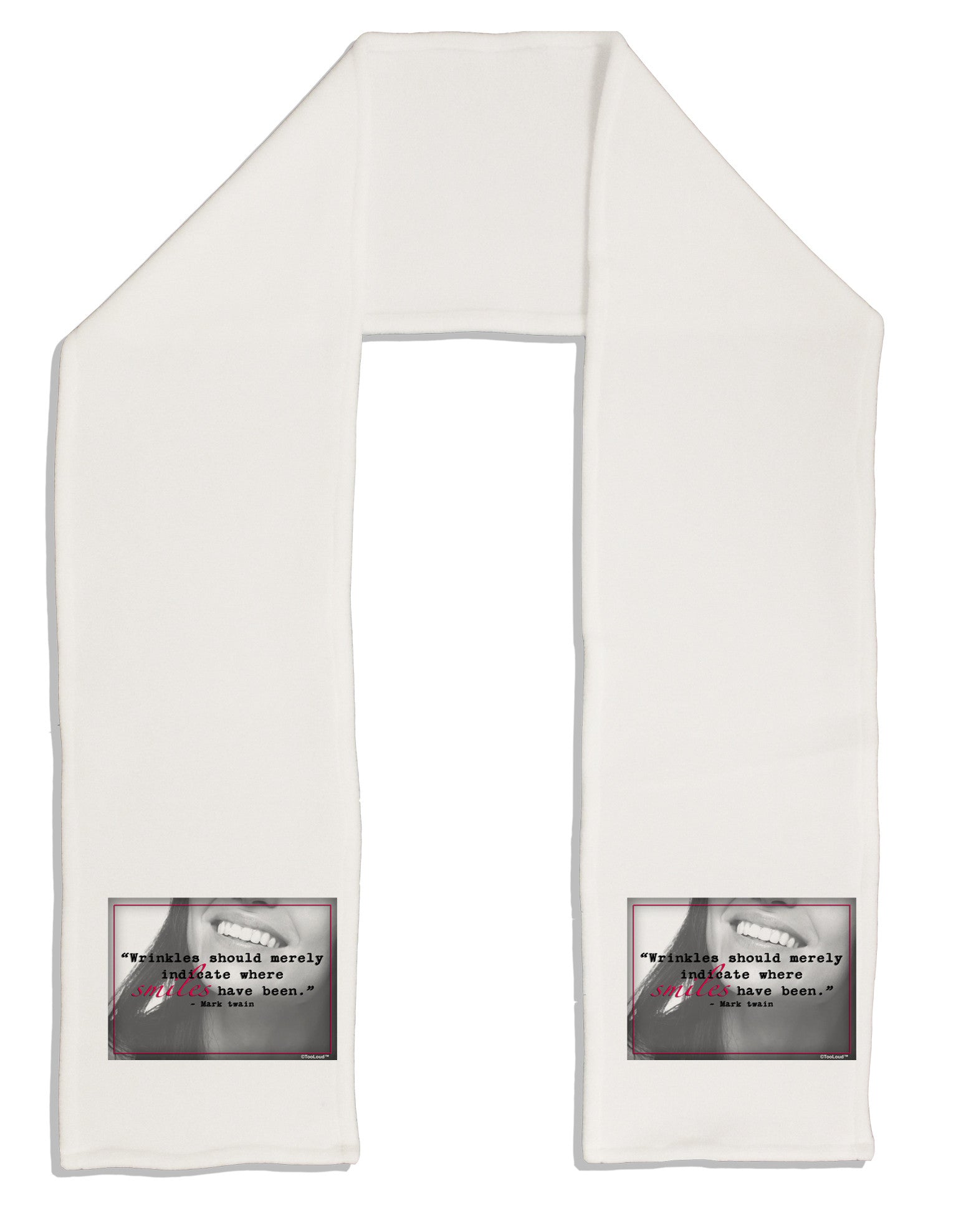 Where Smiles Mark Twain Adult Fleece 64&#x22; Scarf-TooLoud-White-One-Size-Adult-Davson Sales