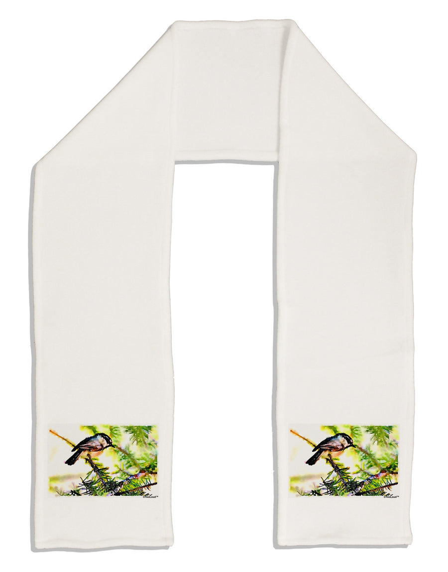 CO Chickadee Watercolor Adult Fleece 64&#x22; Scarf-TooLoud-White-One-Size-Adult-Davson Sales