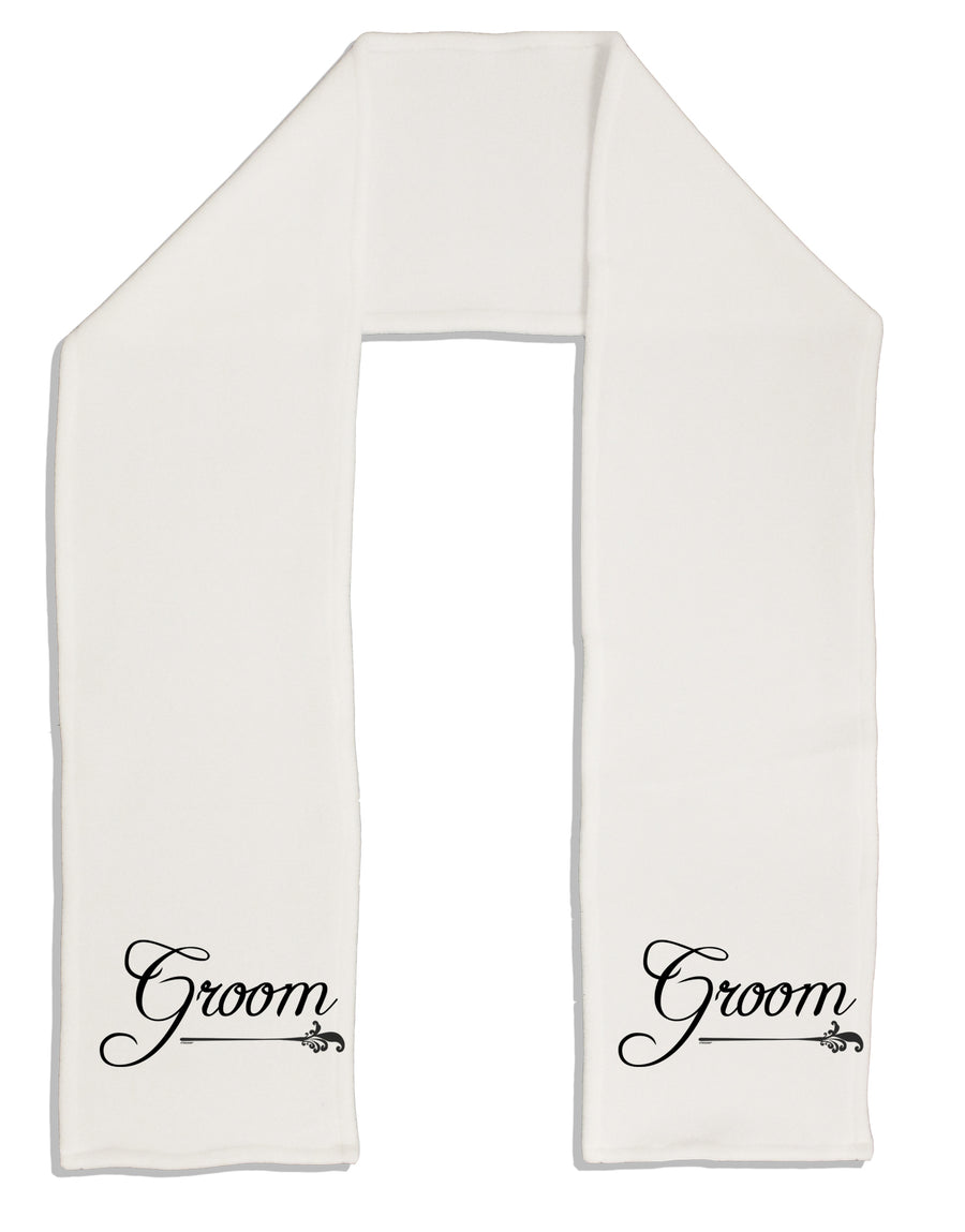 TooLoud Groom Adult Fleece 64 Inch Scarf-Scarves-TooLoud-White-One-Size-Adult-Davson Sales