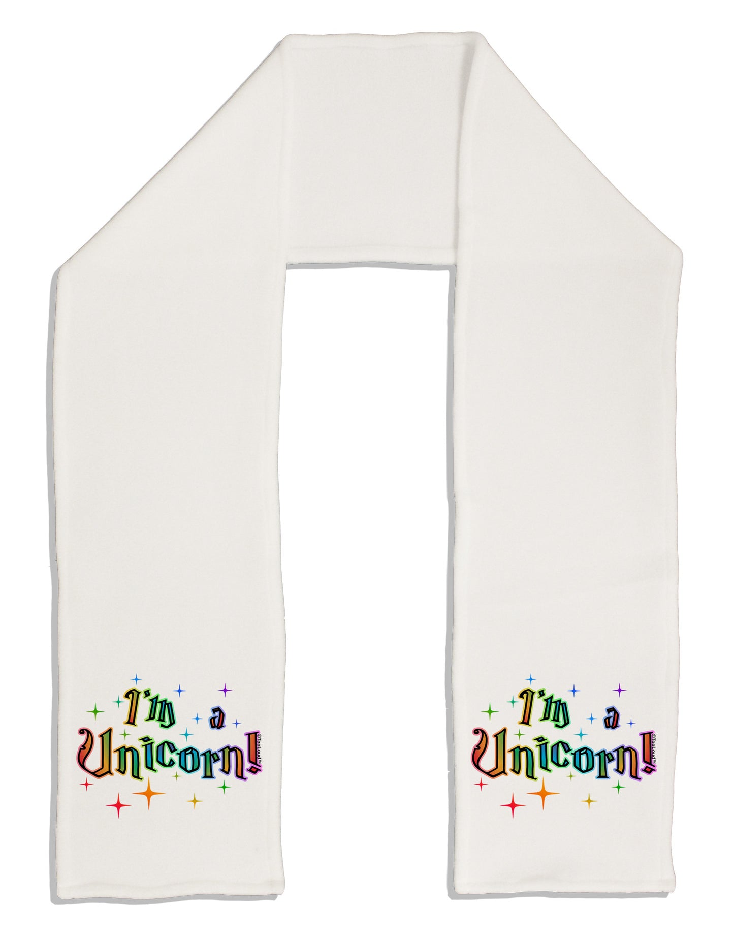 I'm a Unicorn Text Adult Fleece 64&#x22; Scarf-TooLoud-White-One-Size-Adult-Davson Sales