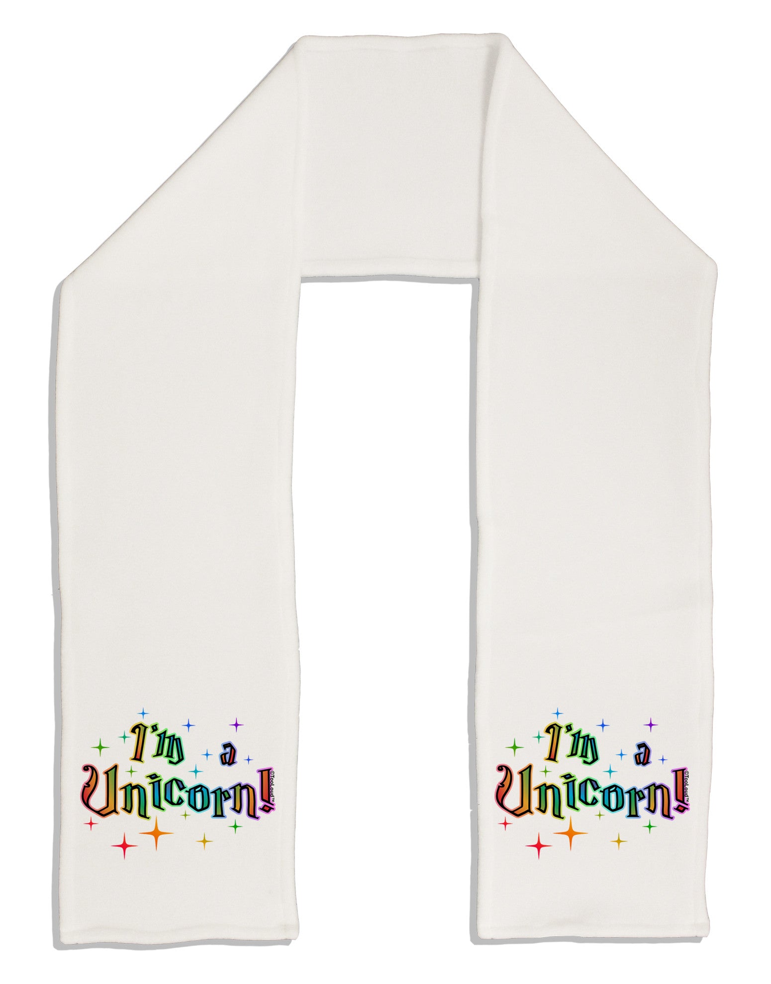 I'm a Unicorn Text Adult Fleece 64&#x22; Scarf-TooLoud-White-One-Size-Adult-Davson Sales