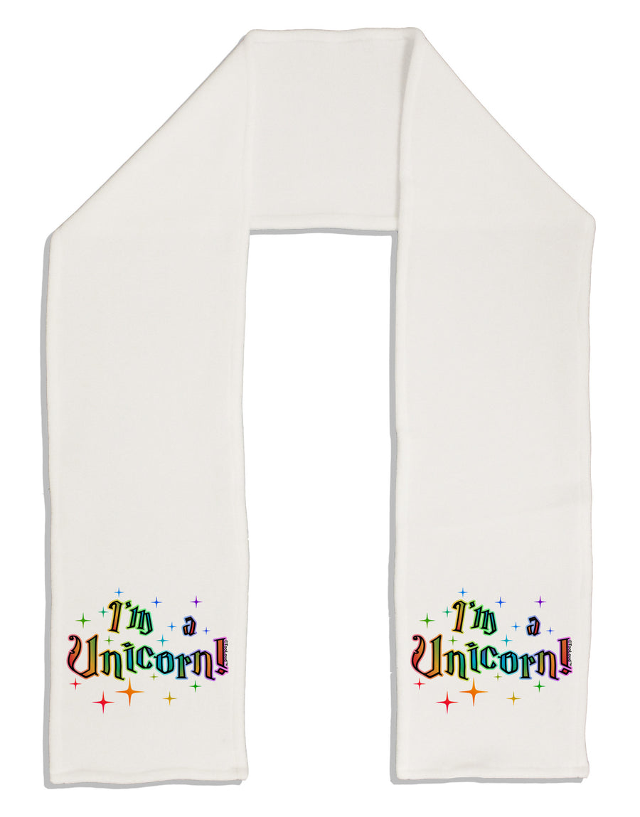 I'm a Unicorn Text Adult Fleece 64&#x22; Scarf-TooLoud-White-One-Size-Adult-Davson Sales