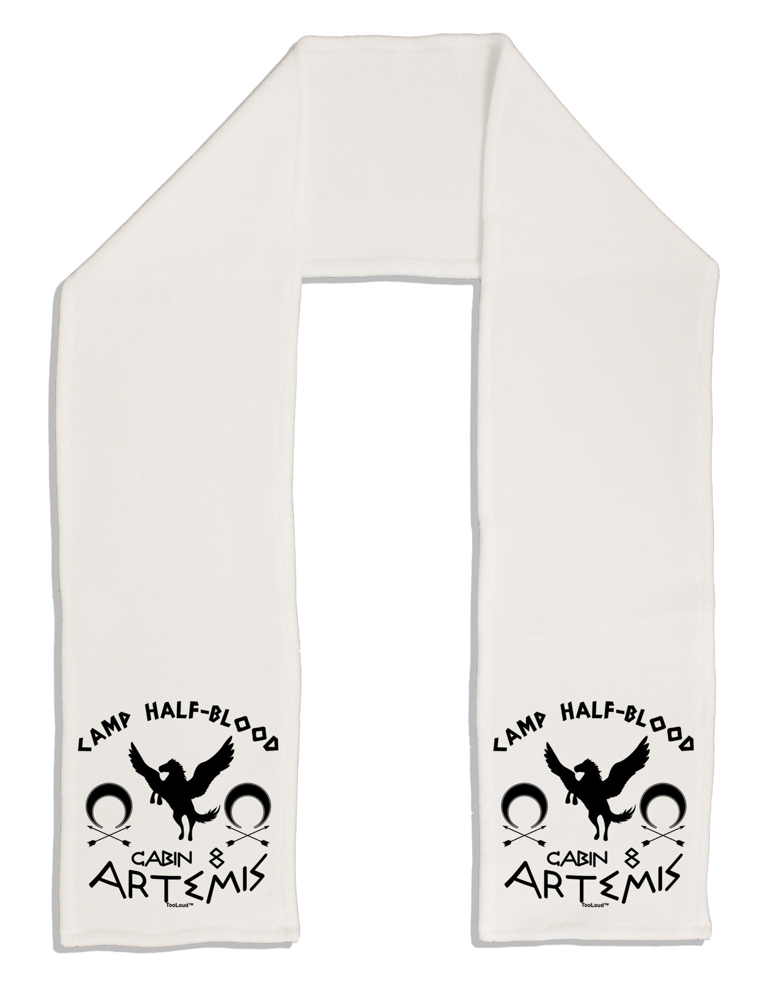 Camp Half Blood Cabin 8 Artemis Adult Fleece 64&#x22; Scarf-TooLoud-White-One-Size-Adult-Davson Sales