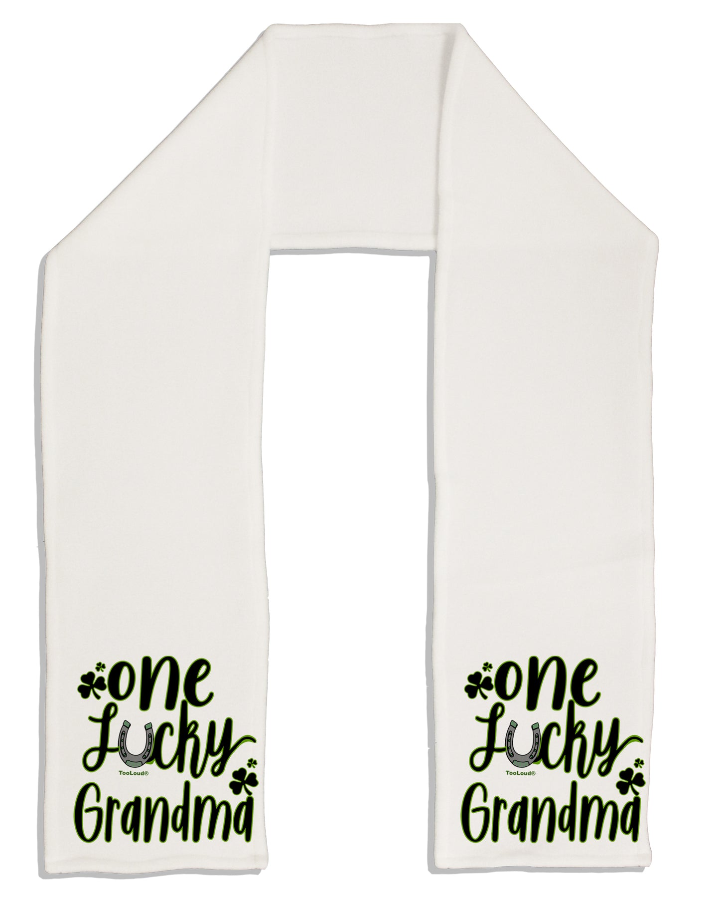 One Lucky Grandma Shamrock Adult Fleece 64 Inch Scarf-Scarves-TooLoud-White-One-Size-Adult-Davson Sales