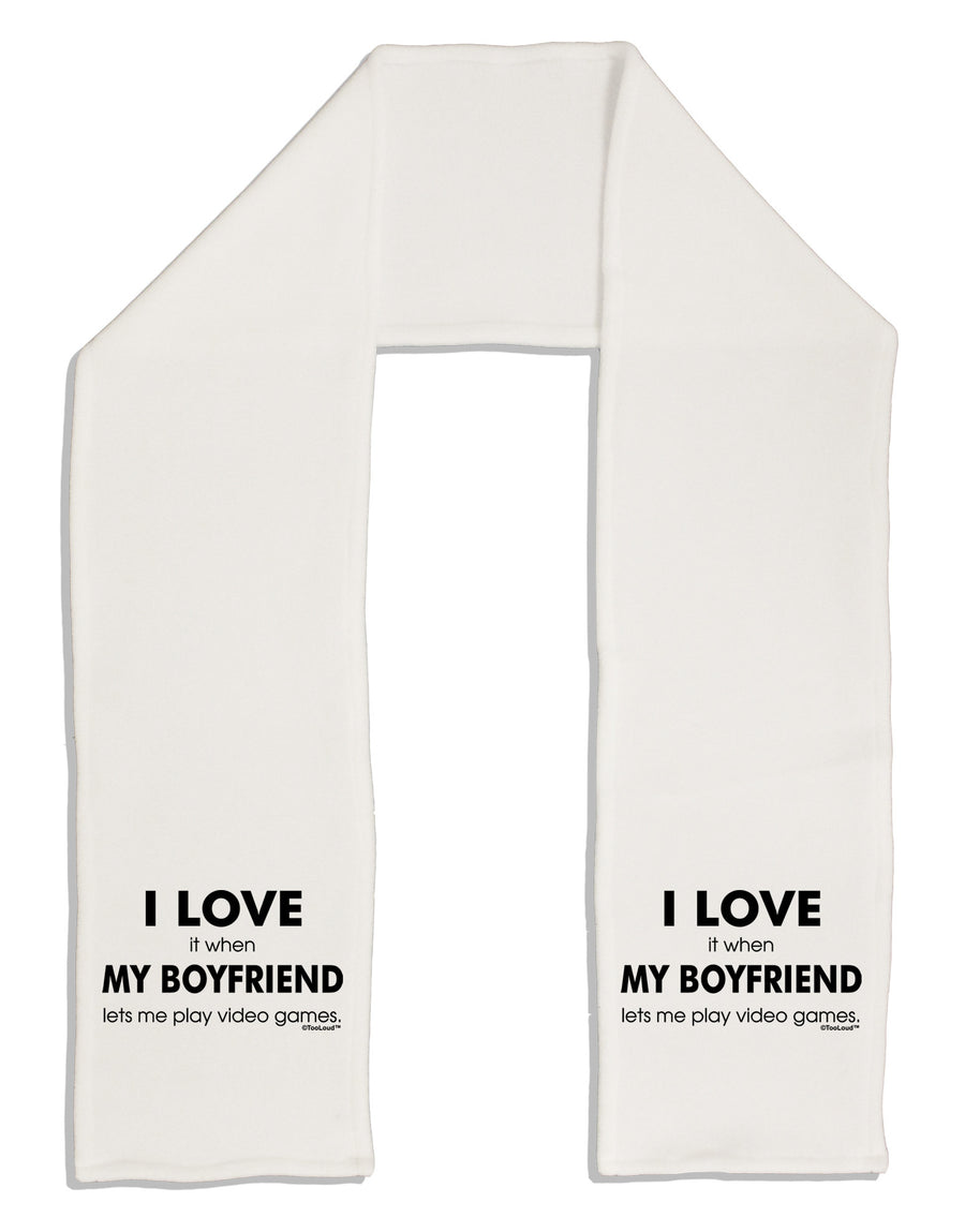 I Love My Boyfriend Videogames Adult Fleece 64&#x22; Scarf-TooLoud-White-One-Size-Adult-Davson Sales