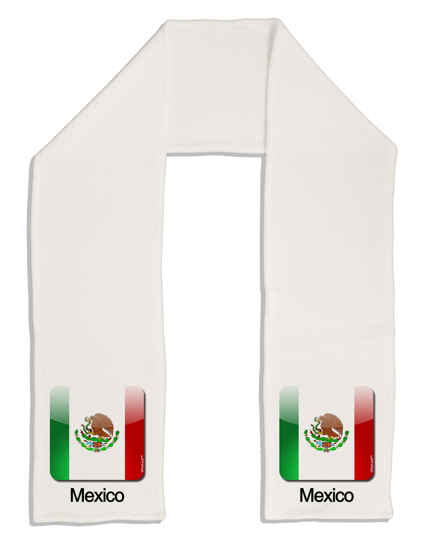Mexican Flag App Icon - Text Adult Fleece 64&#x22; Scarf by TooLoud-TooLoud-White-One-Size-Adult-Davson Sales