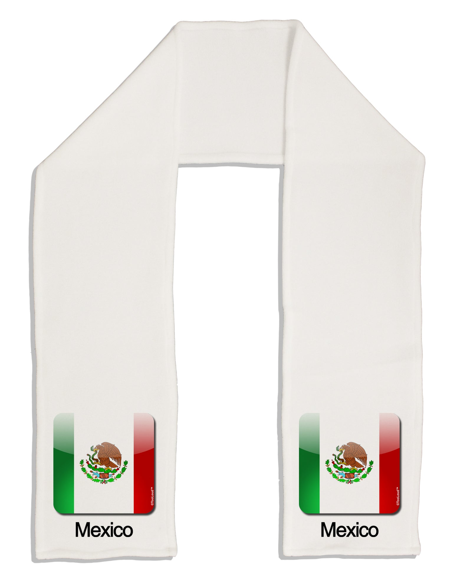 Mexican Flag App Icon - Text Adult Fleece 64&#x22; Scarf by TooLoud-TooLoud-White-One-Size-Adult-Davson Sales