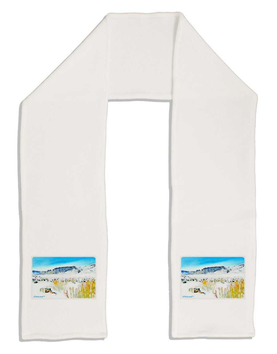 CO Snow Scene Watercolor Adult Fleece 64&#x22; Scarf-TooLoud-White-One-Size-Adult-Davson Sales