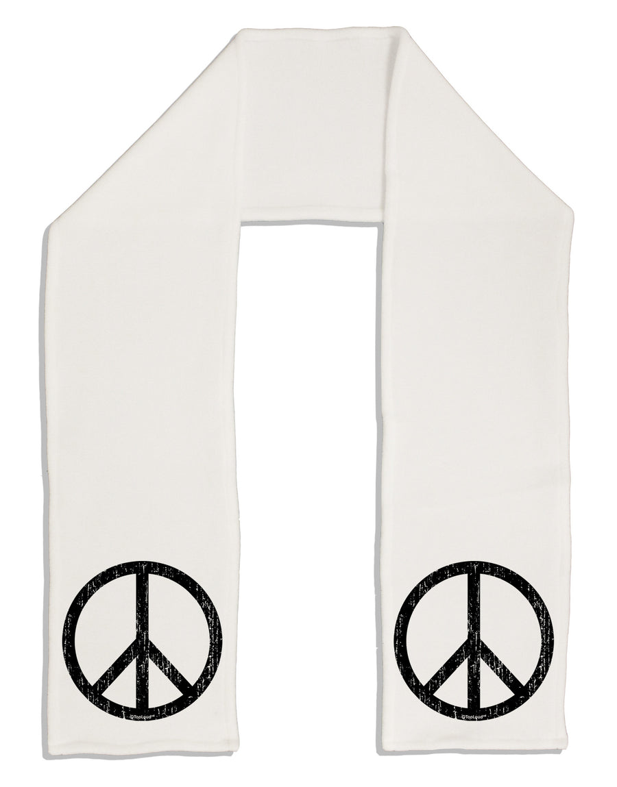 Peace Sign Symbol - Distressed Adult Fleece 64&#x22; Scarf-TooLoud-White-One-Size-Adult-Davson Sales