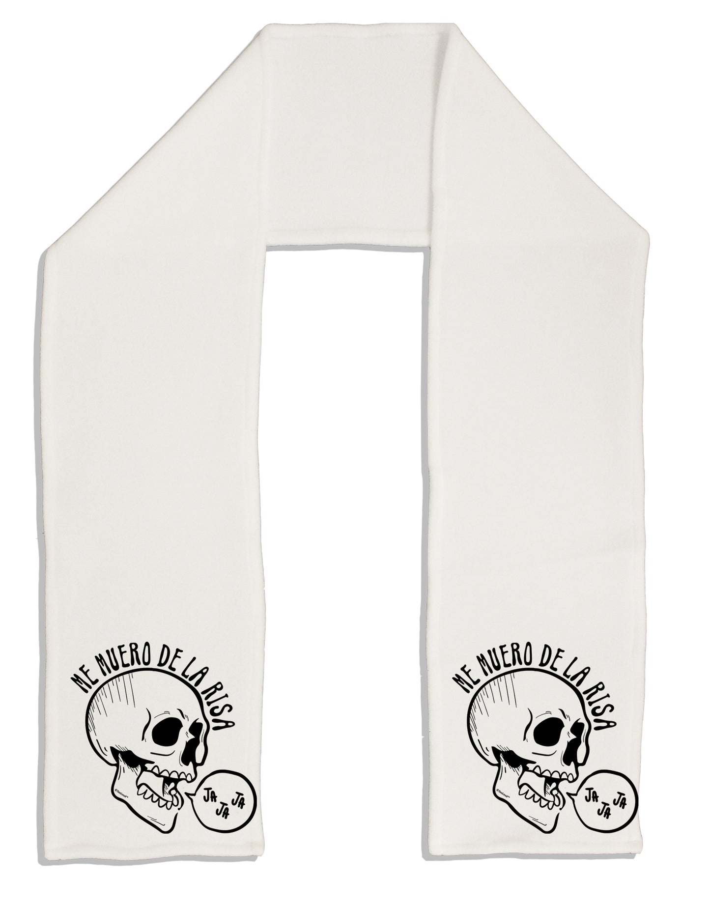 Me Muero De La Risa Skull Adult Fleece 64 Inch Scarf-Scarves-TooLoud-White-One-Size-Adult-Davson Sales