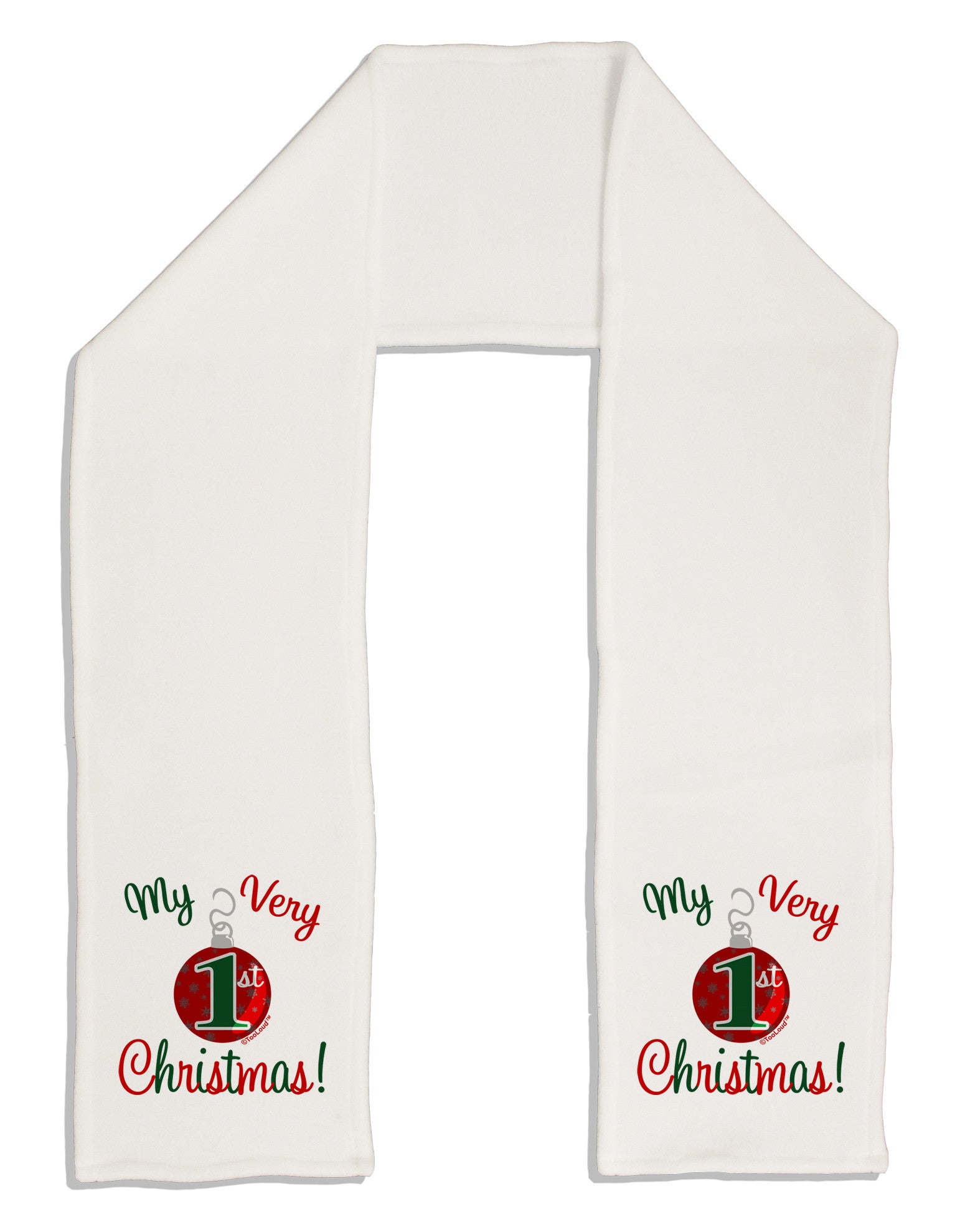 My Very 1st Christmas Adult Fleece 64&#x22; Scarf-TooLoud-White-One-Size-Adult-Davson Sales